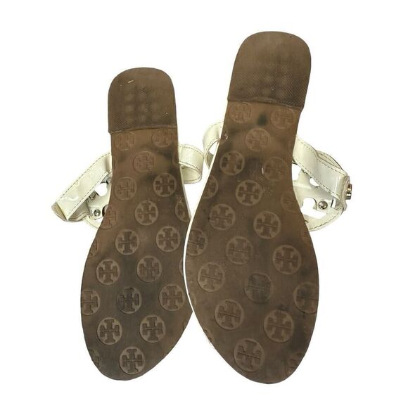 Tory Burch White flats with Silver Logo sz 39 - Picture 4 of 5